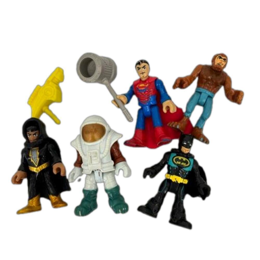 Fisher-Price Imaginext Action Figure 7 Piece Lot Gorilla Black Adam Batman +More